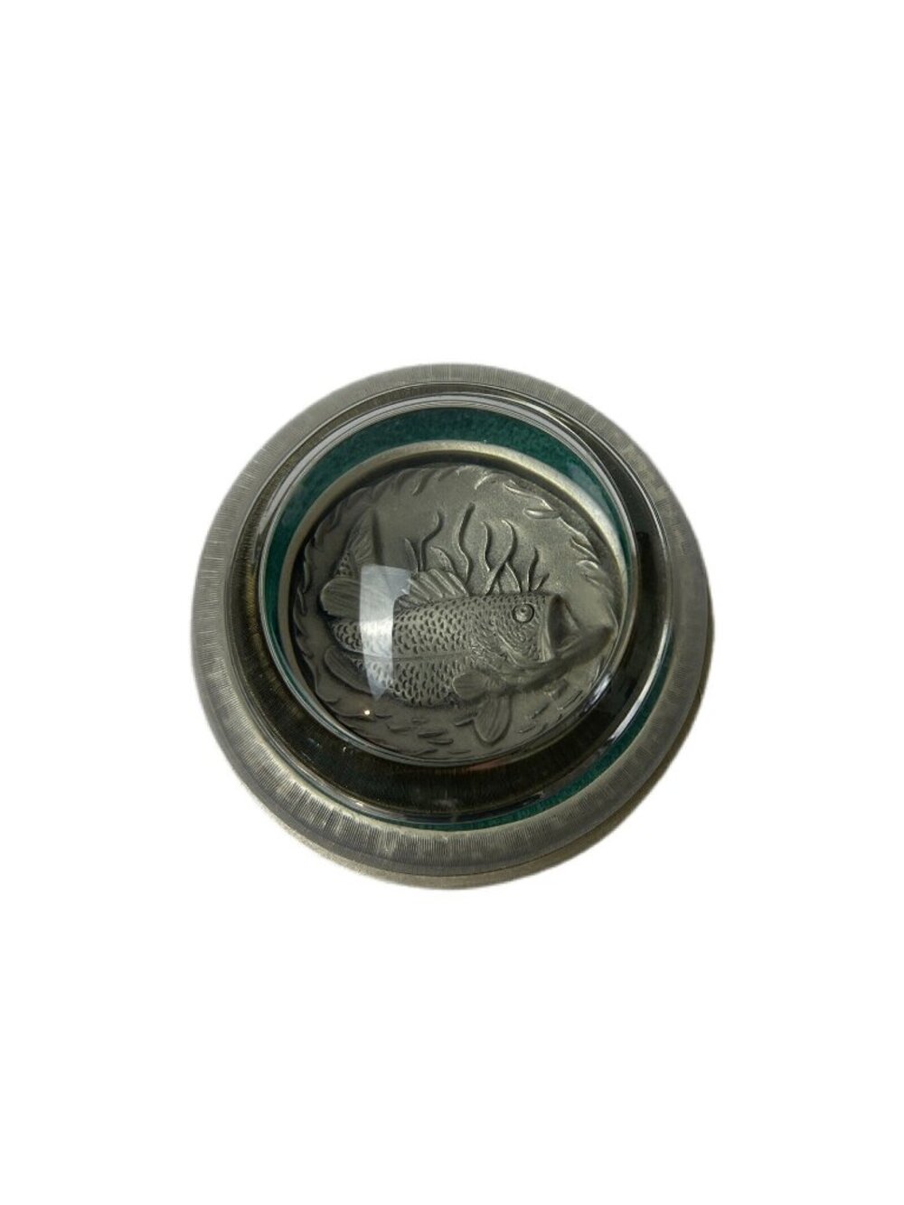 Pewter & Glass Fish Trout Paperweight